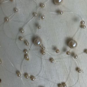 NEW vintage Pearl floating necklace